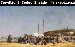 Eugene Boudin The Beach at Trouville